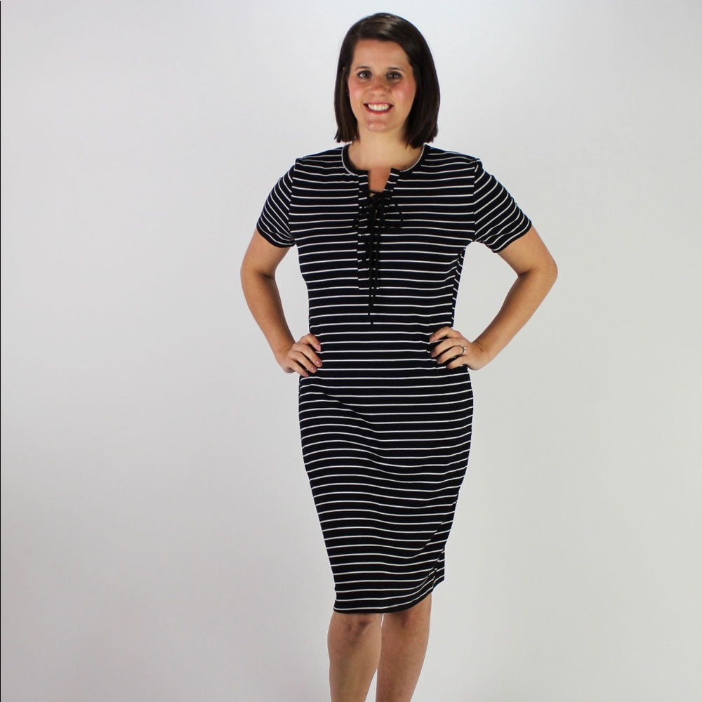 Black and White Bodycon Dress